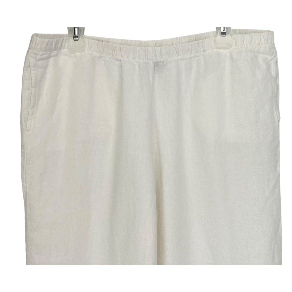 J. Jill Easy Pure Linen Wide Leg Crop Pants White Size Petite MP - Picture 3 of 7